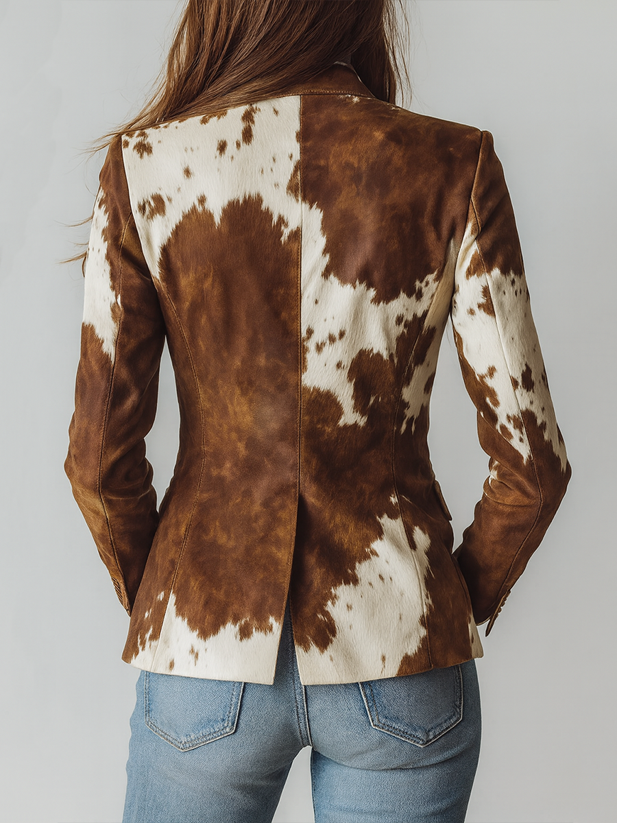 Agathe | Miljøvenlig vintageblazer med ko-print