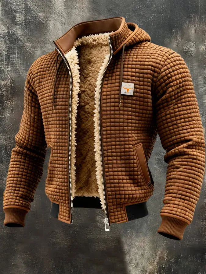 Vaffeljakke med sherpafor DONACCI