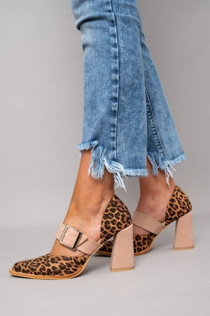 Adalina™ - Sandaler i ruskind med leopardprint