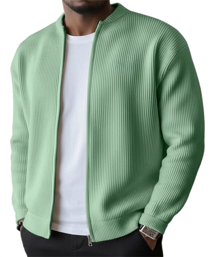 Ribbet cardigan med lynlås DONACCI