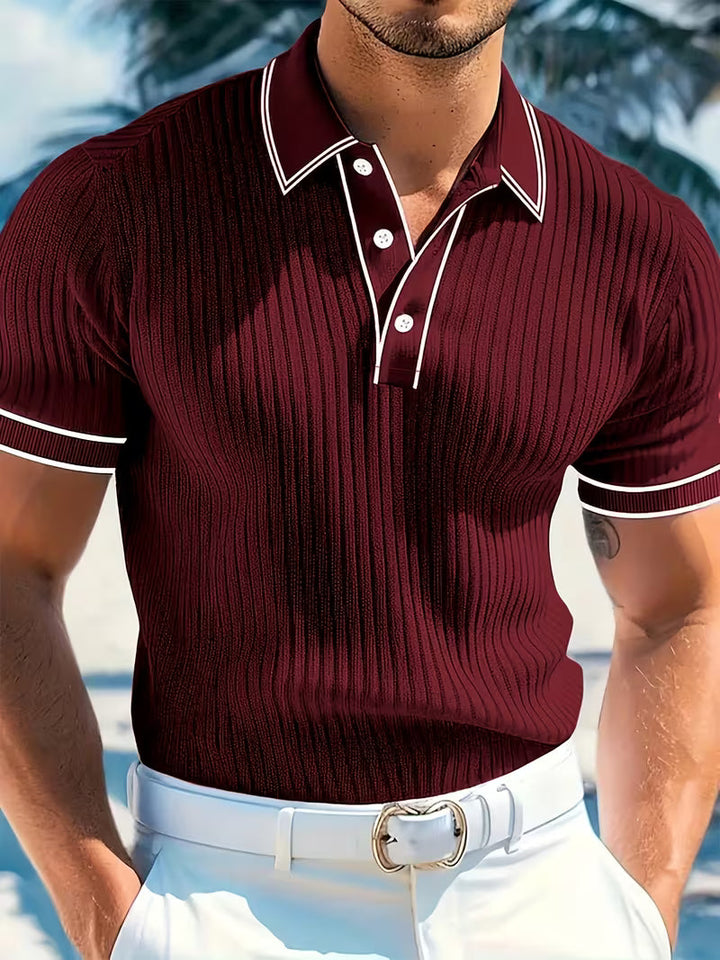Lucian | Kortærmet farveblok-poloshirt