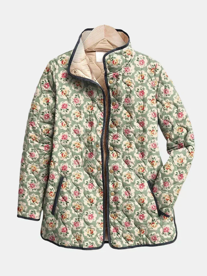 NORDLYS | Quiltet jakke med blomstret gobelinmønster Amélie