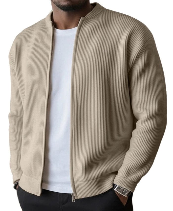 Ribbet cardigan med lynlås DONACCI