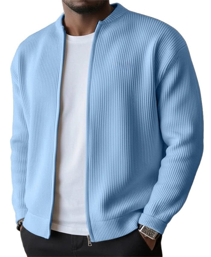 Ribbet cardigan med lynlås DONACCI