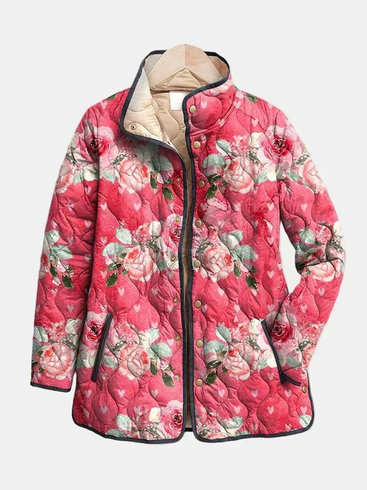 AVELOIRE | Veste Matelassée Roses Poudrées Christine