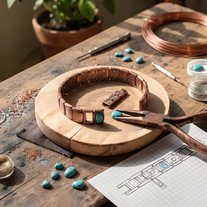 Lantana-kobberarmbånd, stor model – Nordlys Copenhagen