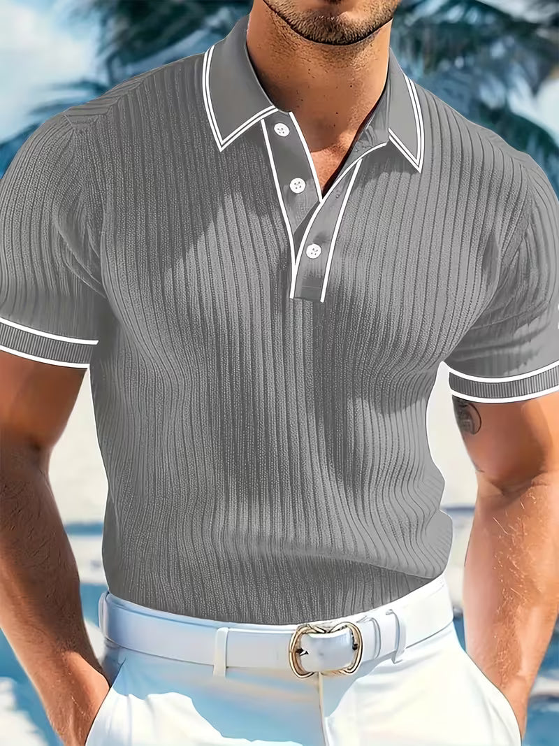 Lucian | Kortærmet farveblok-poloshirt