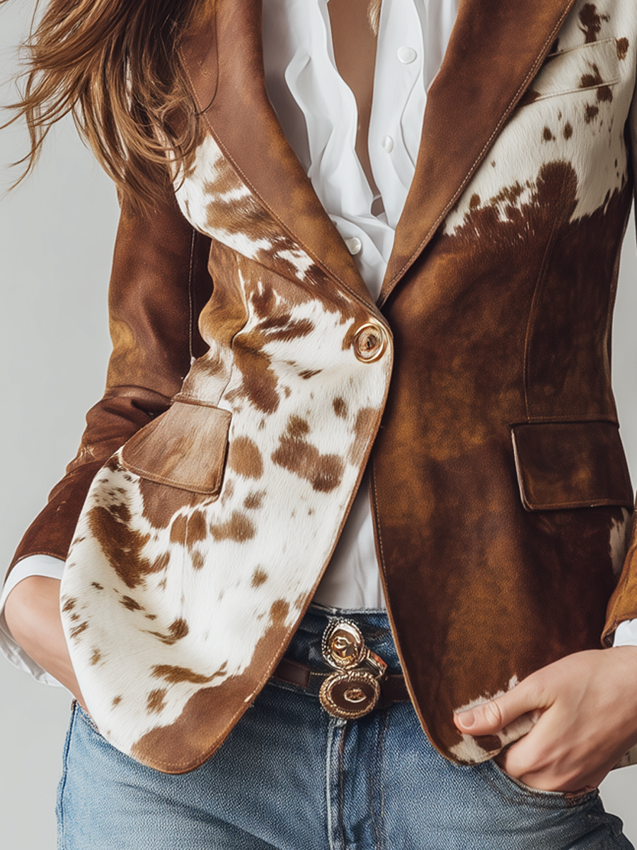Agathe | Miljøvenlig vintageblazer med ko-print