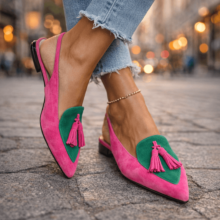 Eliza | Sandales à talons avec pompons
