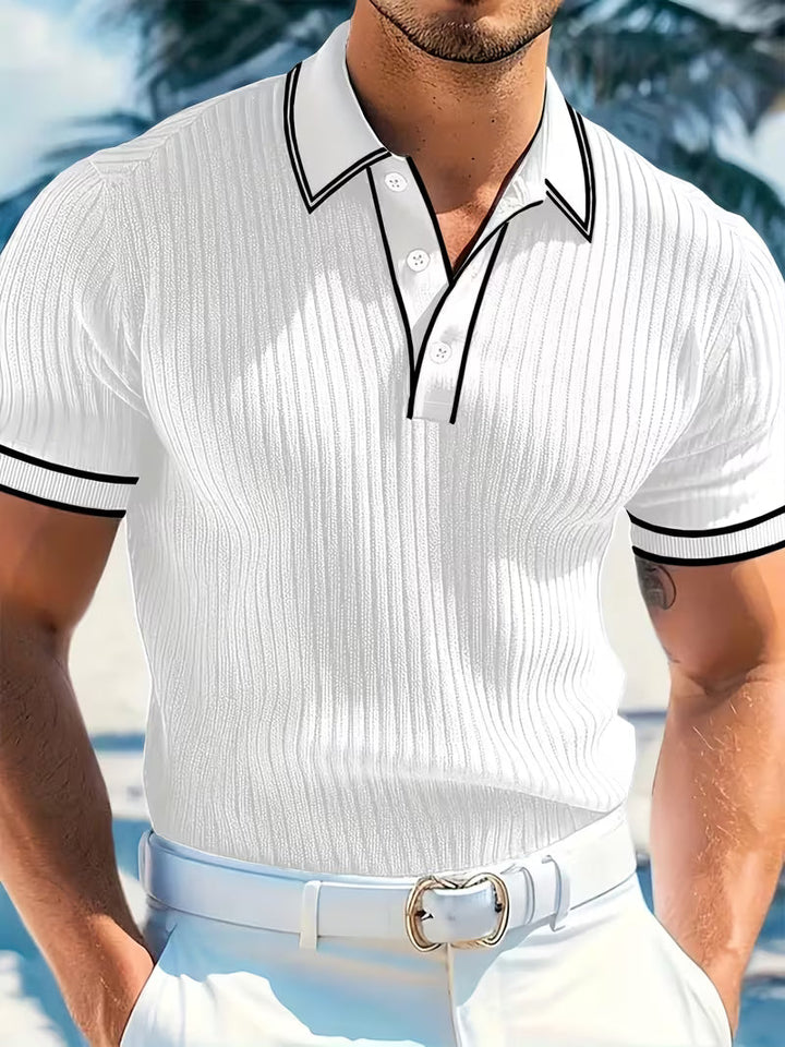 Lucian | Kortærmet farveblok-poloshirt