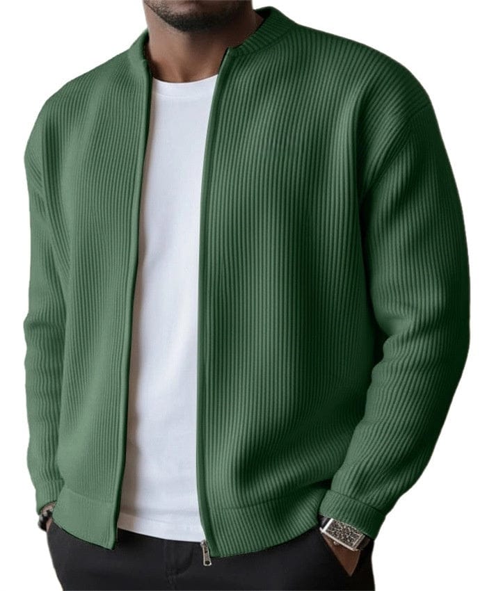 Ribbet cardigan med lynlås DONACCI