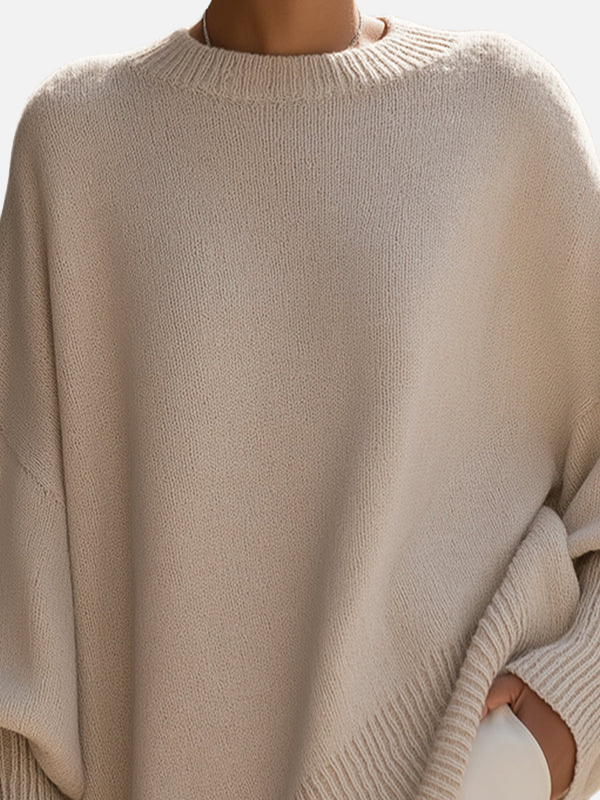 Anne | Blød oversized poncho-striktrøje