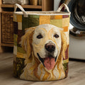 Nesta™ | Quiltet vasketøjskurv Happy Golden Retriever