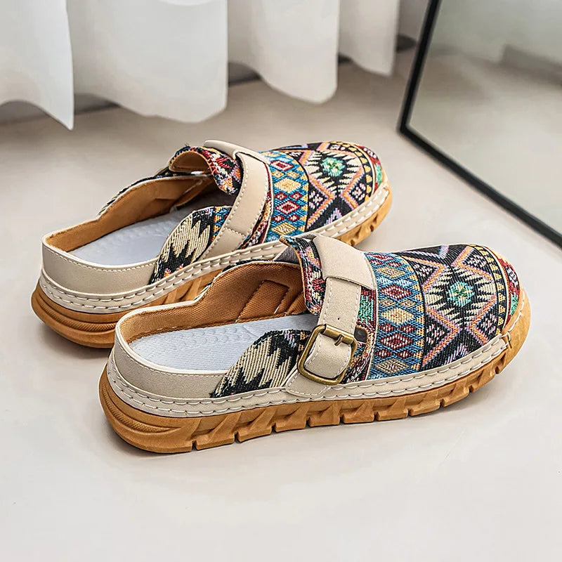 Hannah | Boho-mønstrede slip-on-mules