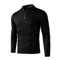 T-shirt à manches longues pour hommes avec col montant et fermeture éclair quart | Aveloire Paris