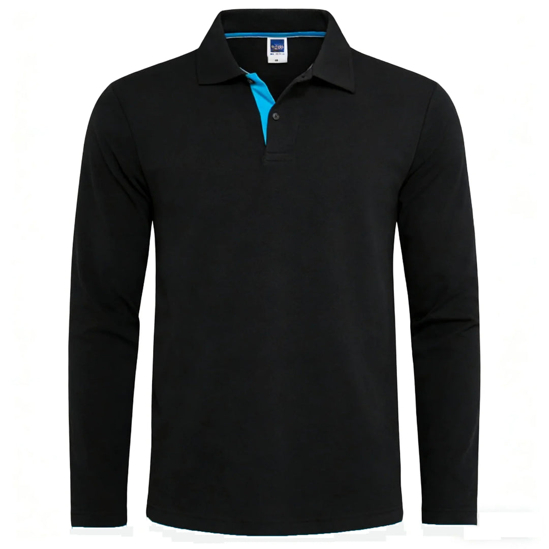 Langærmet herre-poloshirt med knapstolpe og kontrastdetaljer | Nordlys Copenhagen