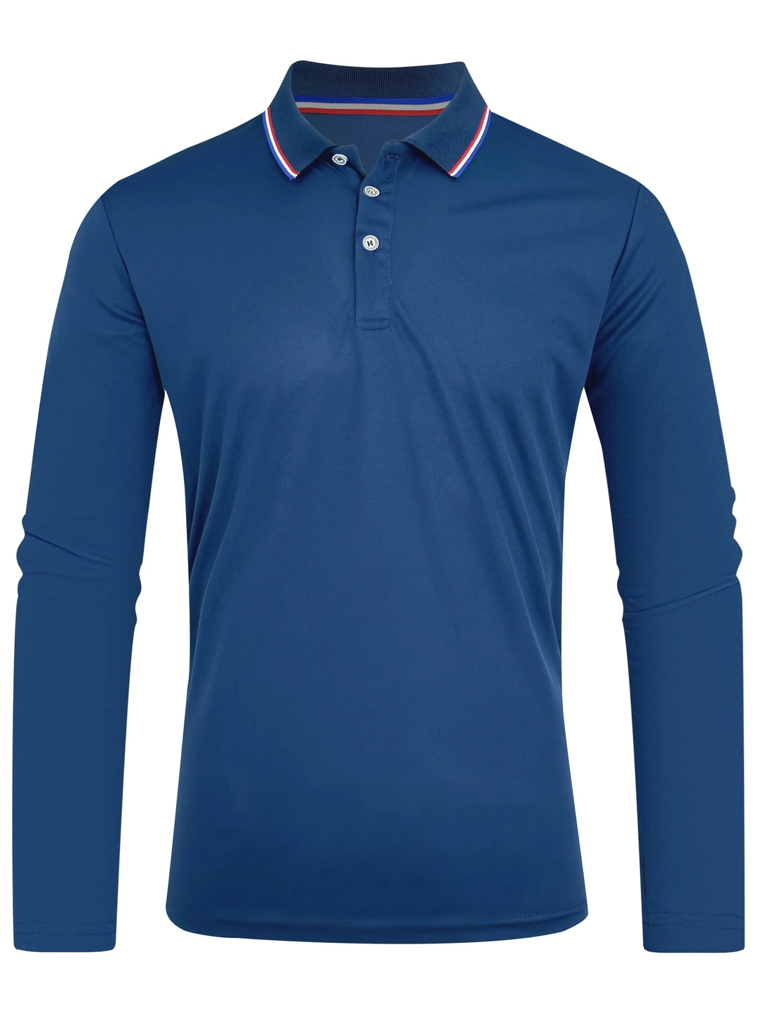 Langærmet herre-poloshirt med knapstolpe og kontrastkrave | Nordlys Copenhagen