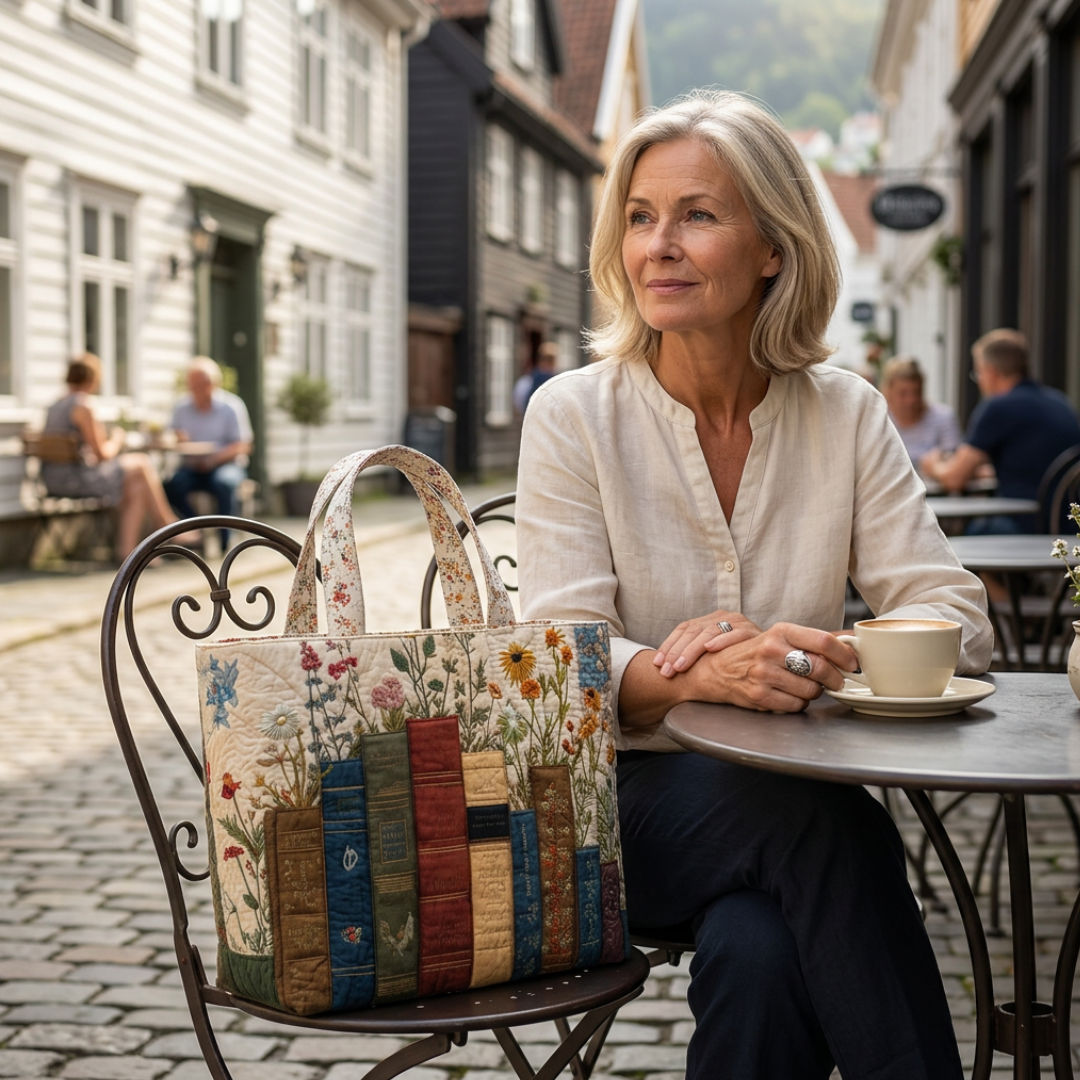 Håndlavet taske med blomster