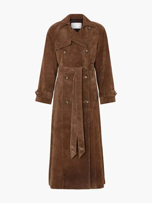 Olivia – Klassisk trenchcoat i ruskind
