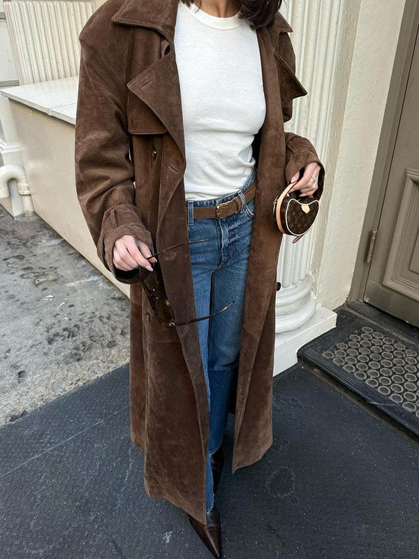 Olivia – Klassisk trenchcoat i ruskind