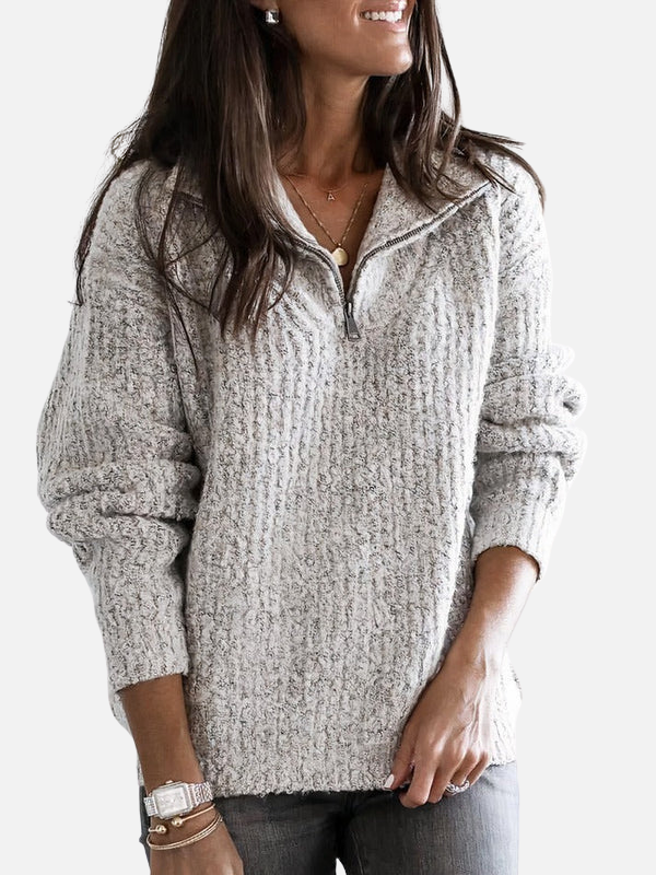 Marianne | Cardigan med lynlås og høj hals