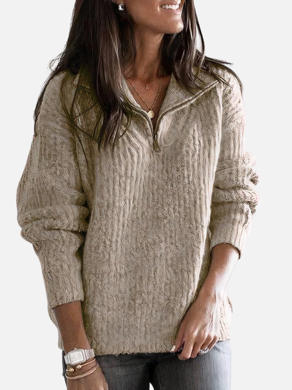 Marianne | Cardigan med lynlås og høj hals