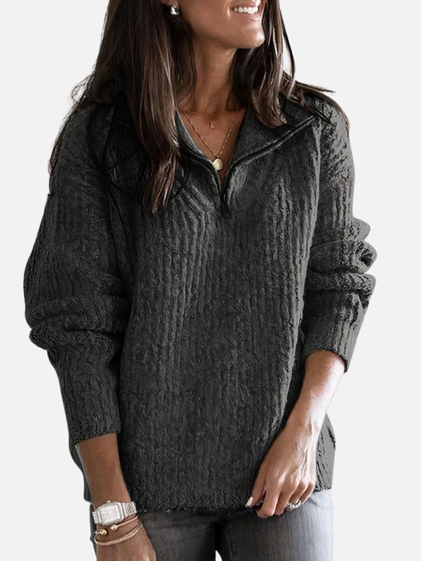 Marianne | Cardigan med lynlås og høj hals