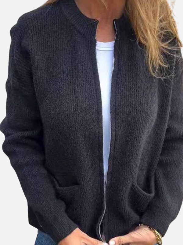 Karen | Cardigan med lynlås og lommer
