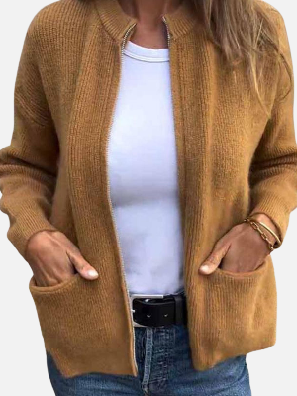 Karen | Cardigan med lynlås og lommer