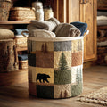 Nuala™ | Quiltet vasketøjskurv Skovpatchwork