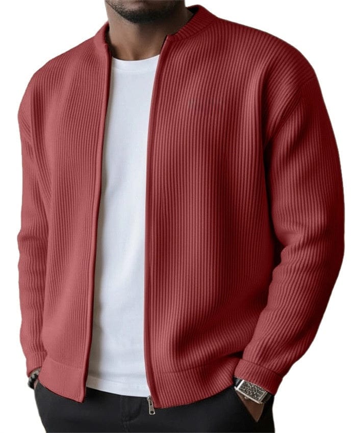 Ribbet cardigan med lynlås DONACCI