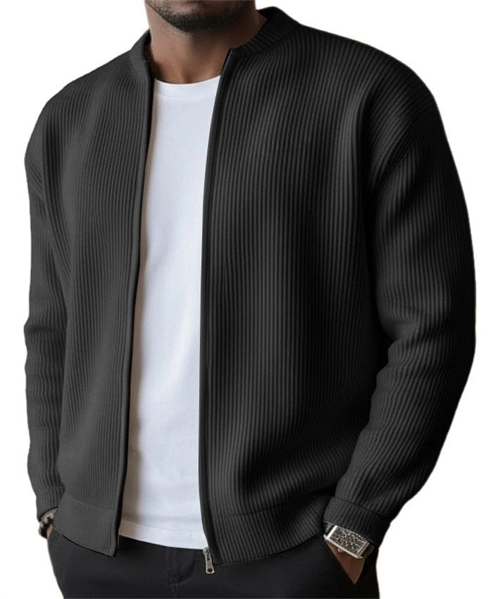 Ribbet cardigan med lynlås DONACCI