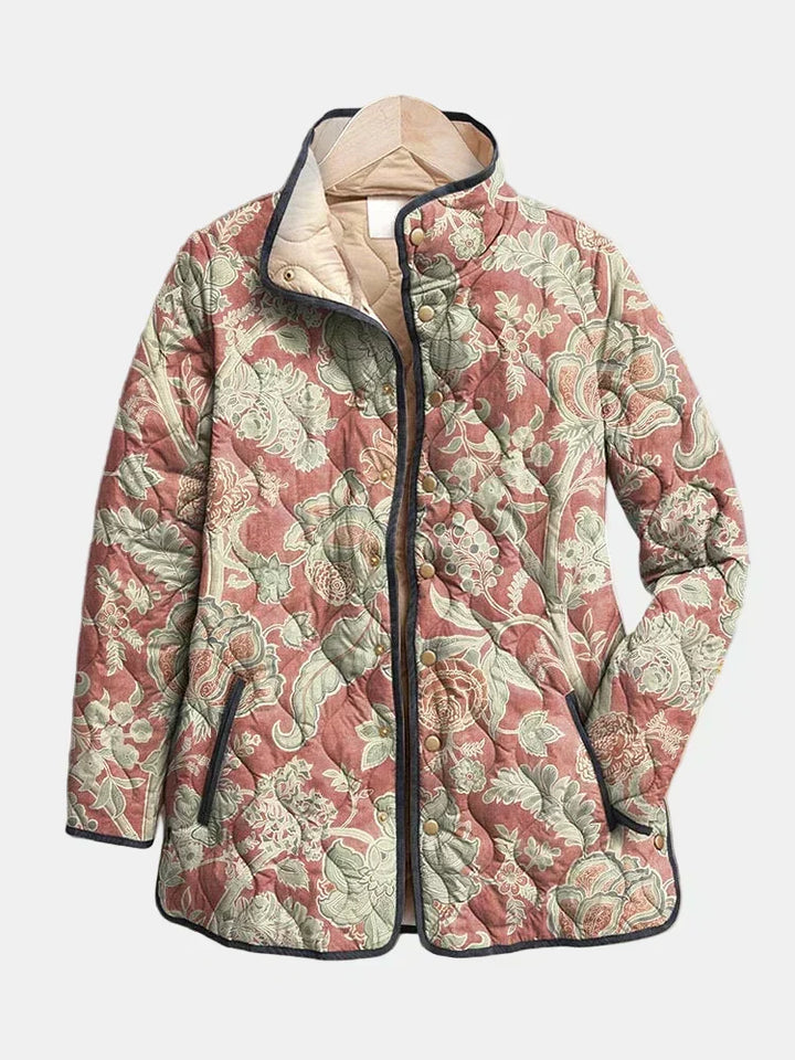 NORDLYS | Quiltet jakke med terracotta-damask Pauline
