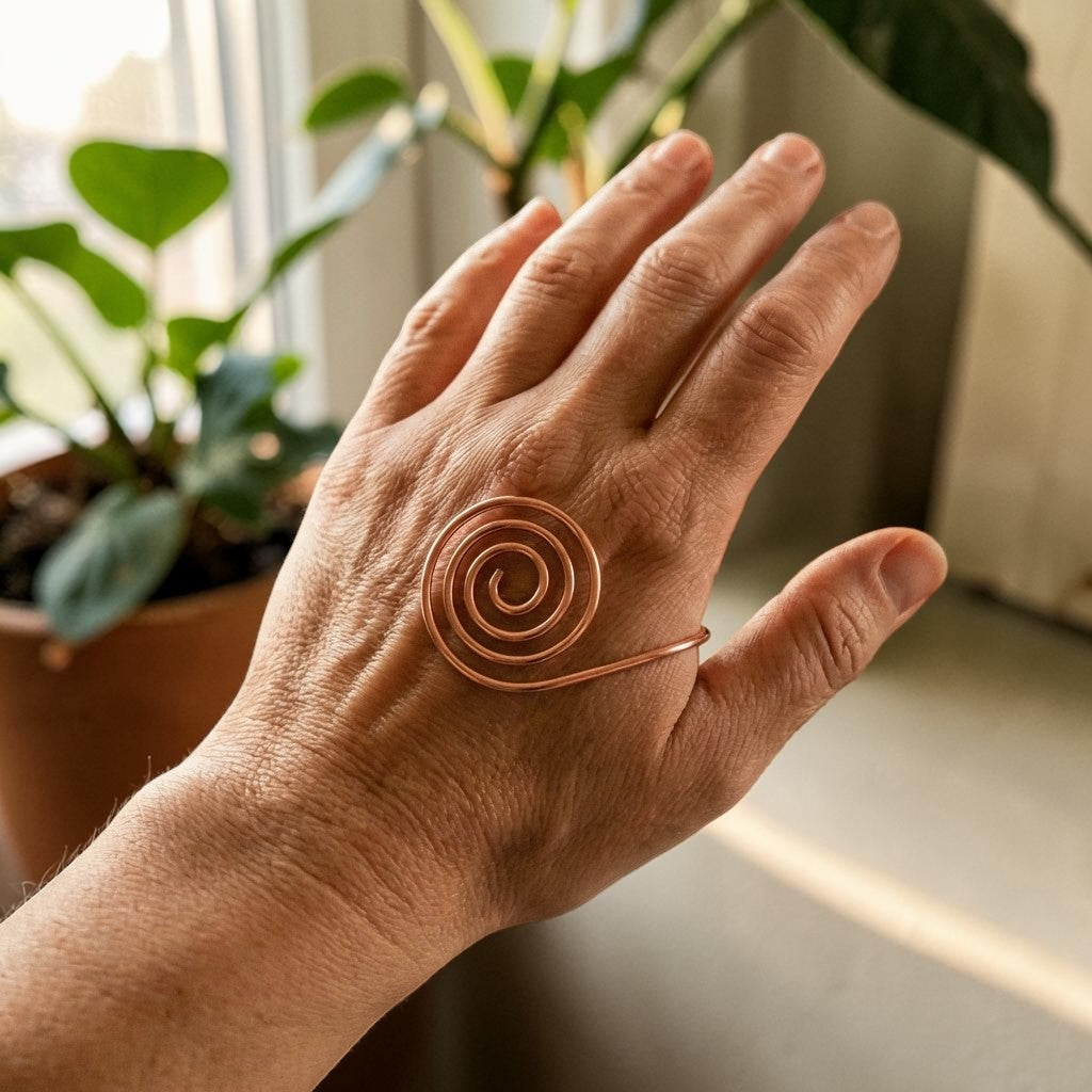 Spiralarmbånd i kobber – Nordlys Copenhagen