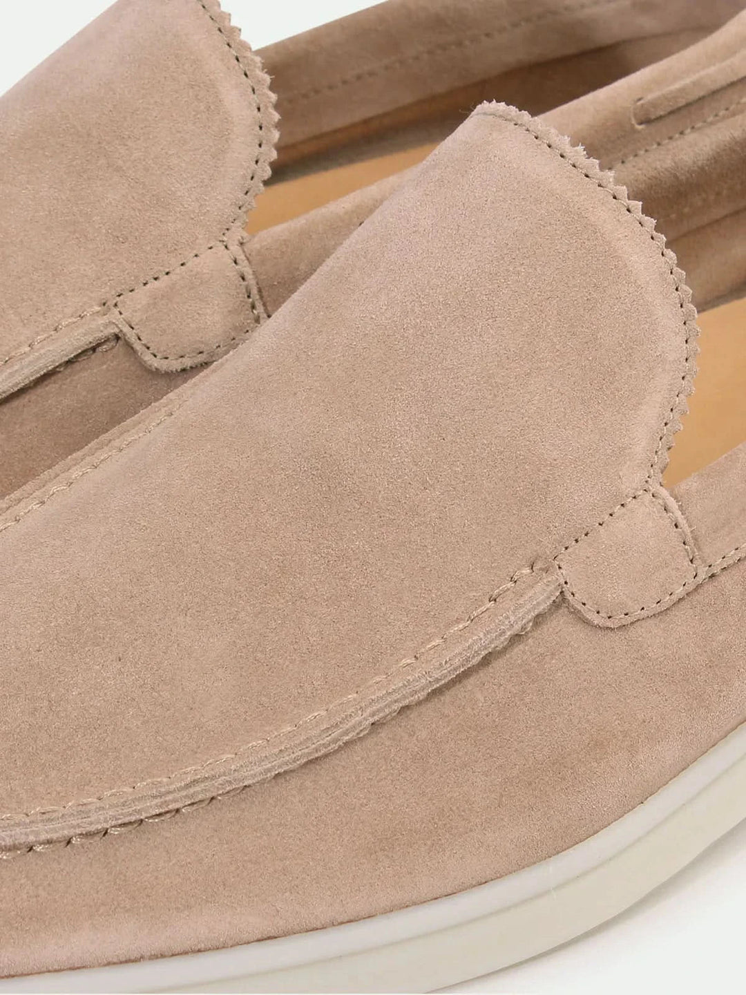 Klassisk ruskindsmokkasin – beige